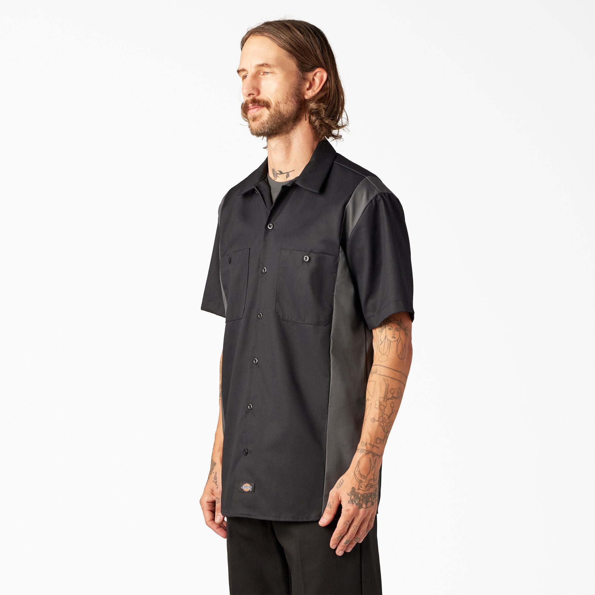 Two-Tone Short Sleeve Work Shirt - 图片 3