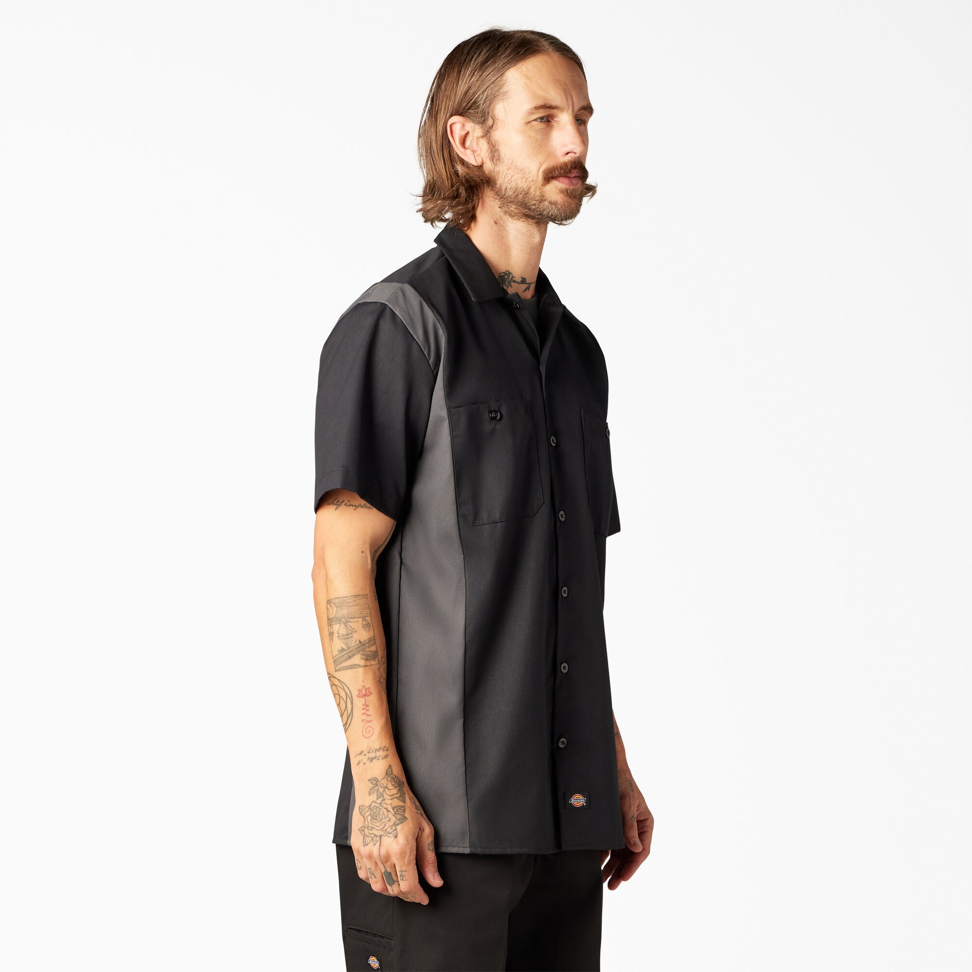 Two-Tone Short Sleeve Work Shirt - 图片 4