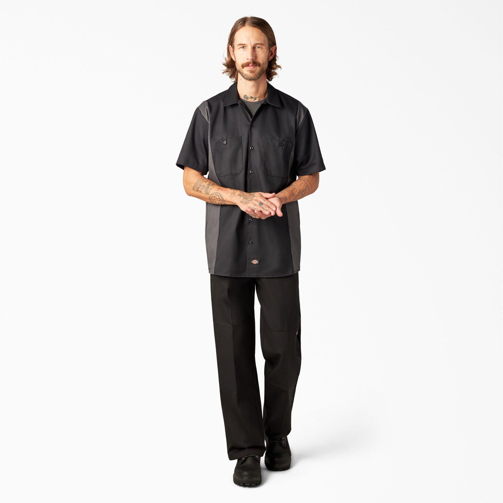 Two-Tone Short Sleeve Work Shirt - 图片 5