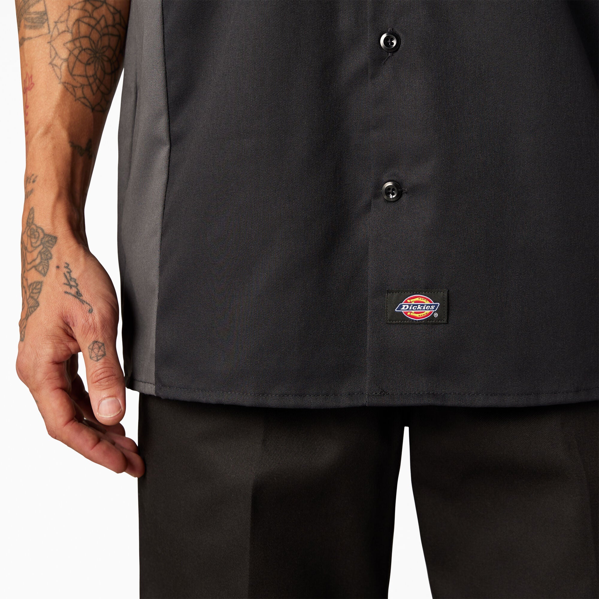 Two-Tone Short Sleeve Work Shirt - 图片 8