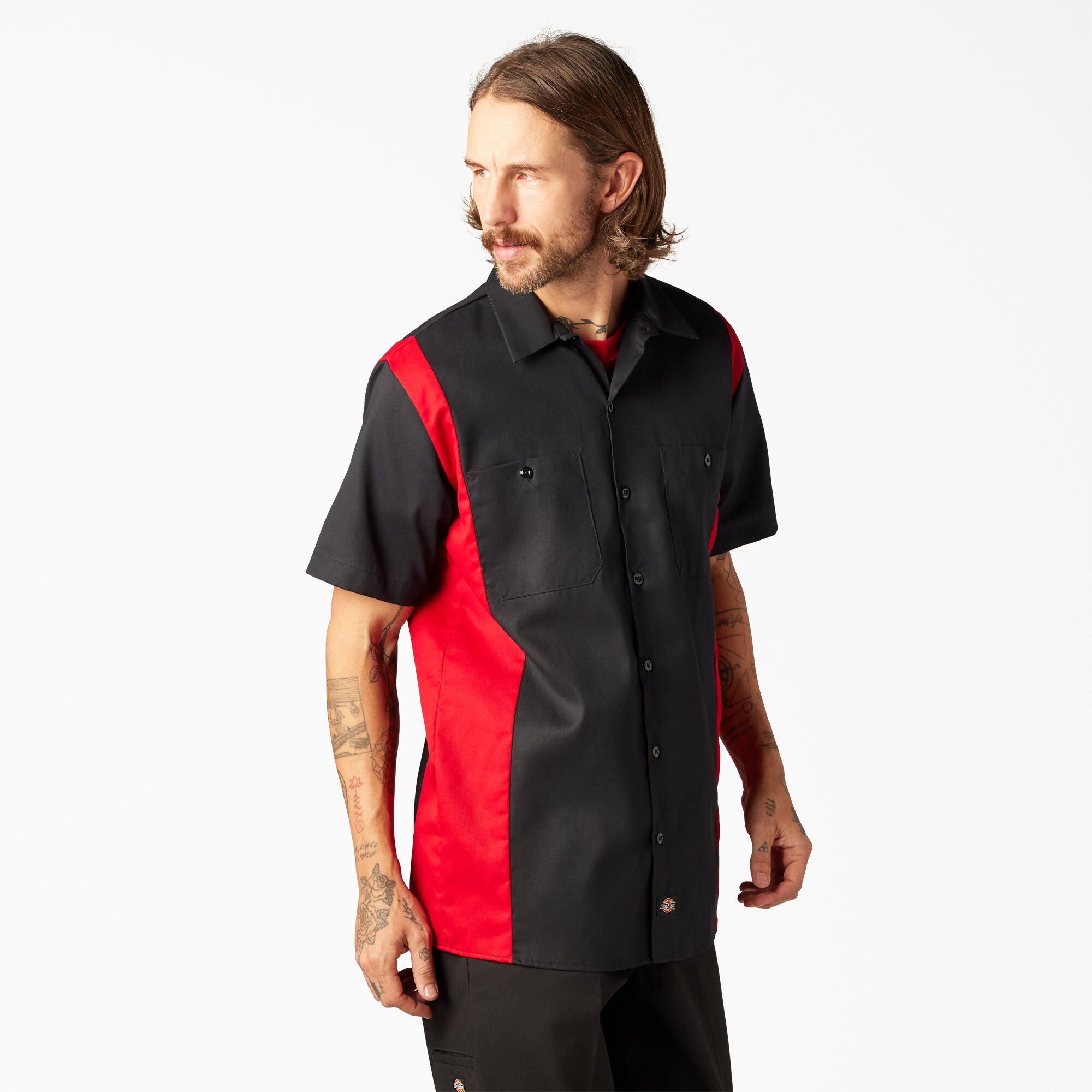 Two-Tone Short Sleeve Work Shirt - 图片 2