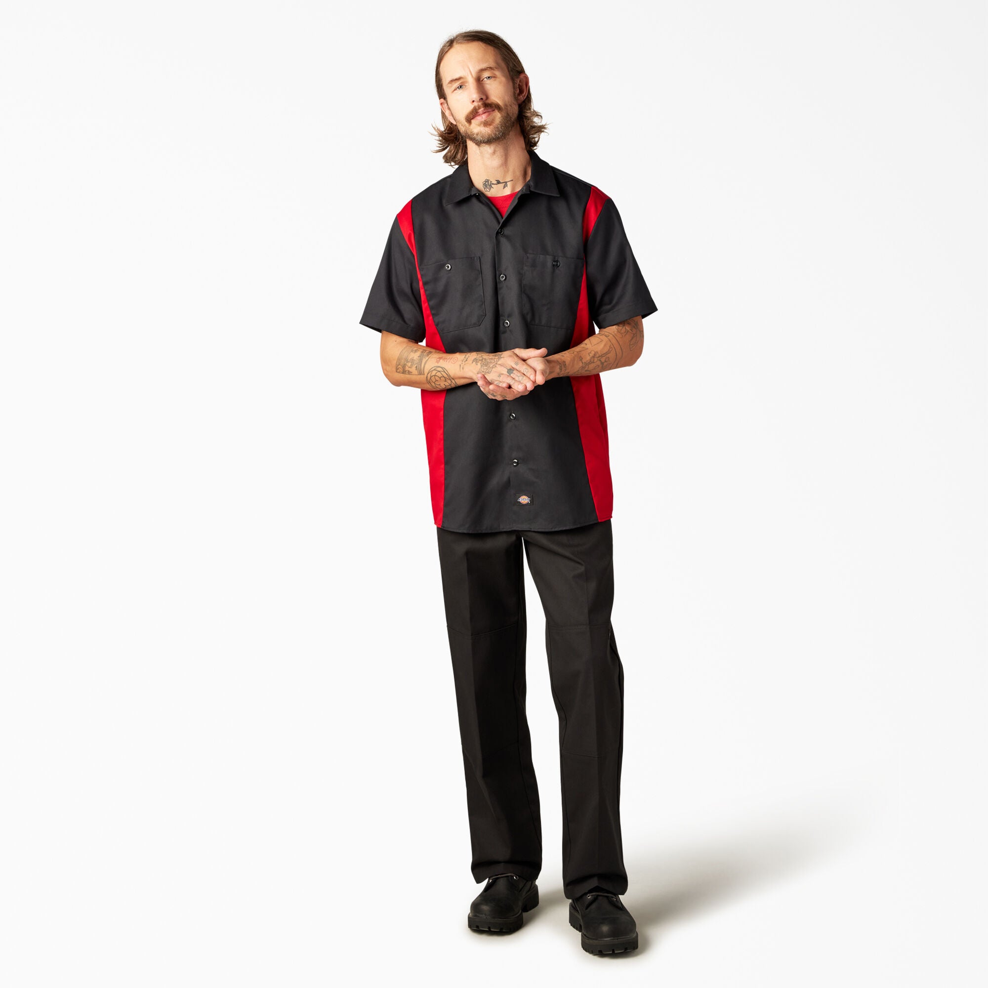 Two-Tone Short Sleeve Work Shirt - 图片 3