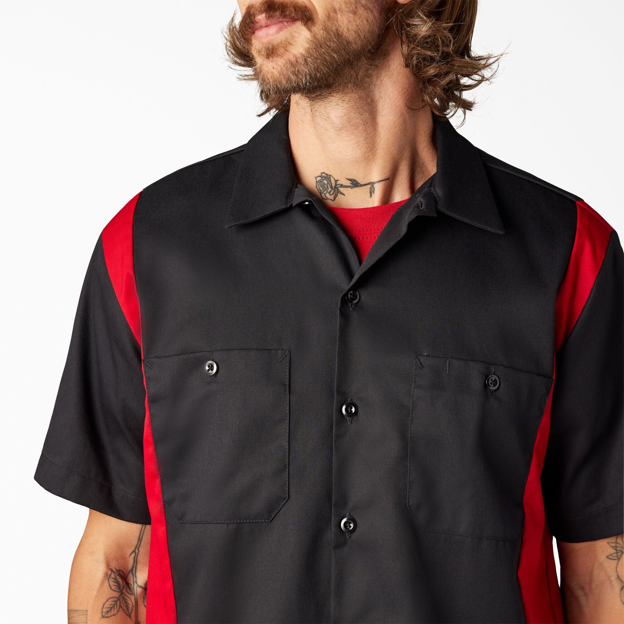 Two-Tone Short Sleeve Work Shirt - 图片 5
