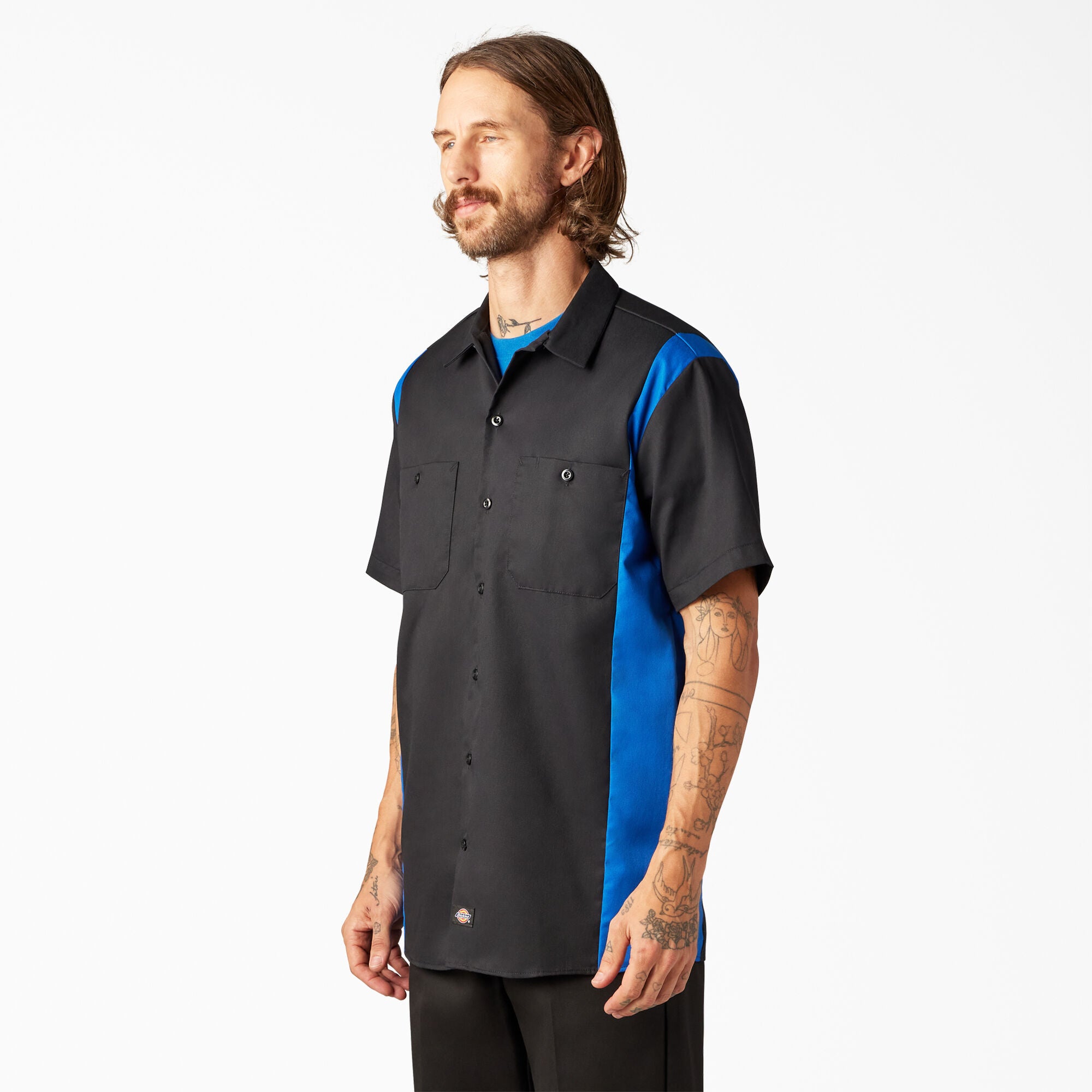 Two-Tone Short Sleeve Work Shirt - 图片 3