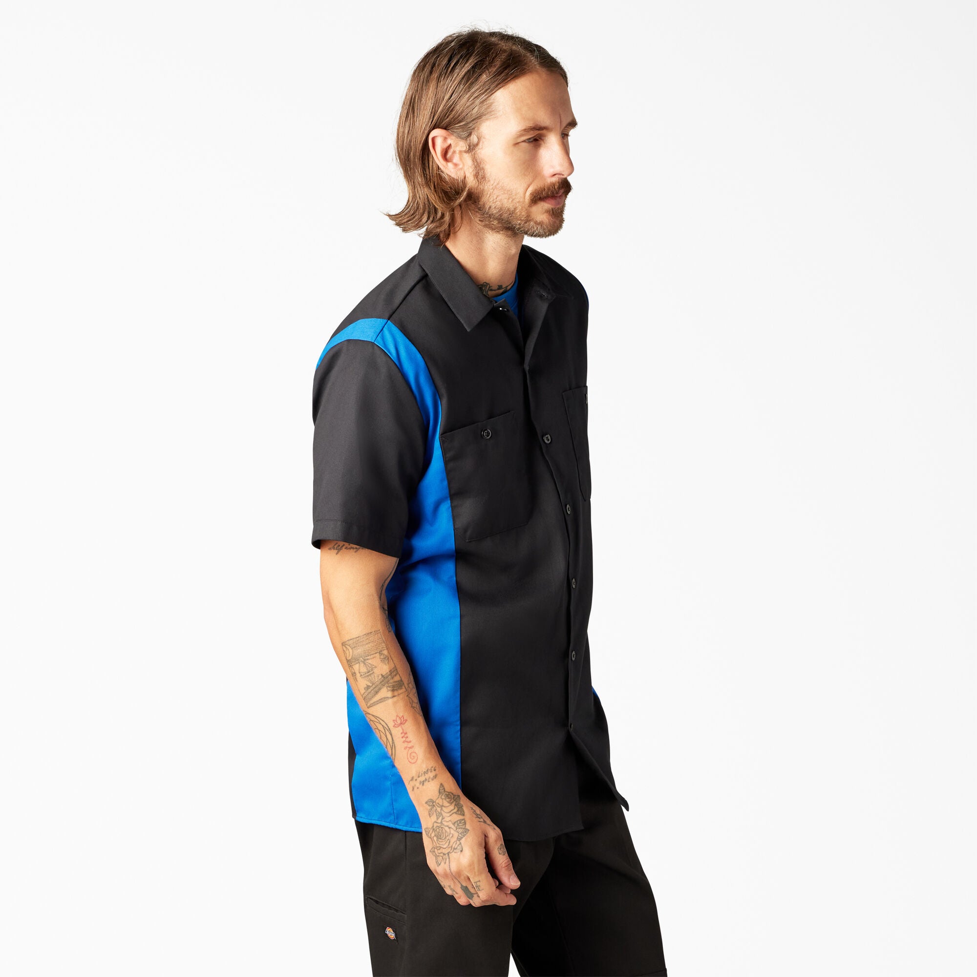 Two-Tone Short Sleeve Work Shirt - 图片 4