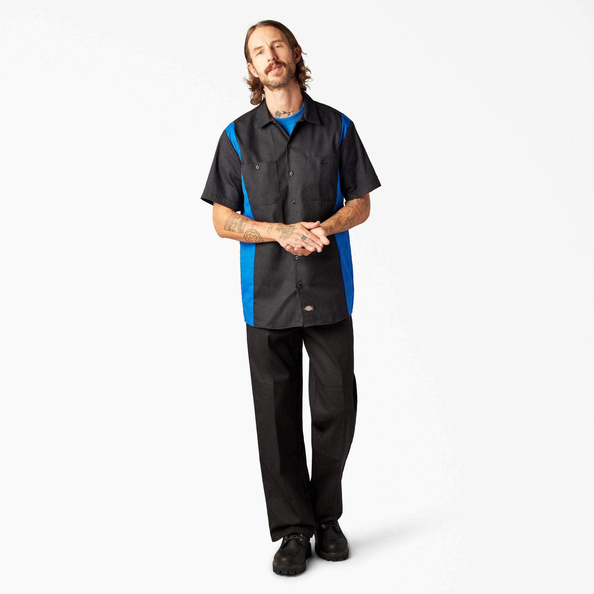 Two-Tone Short Sleeve Work Shirt - 图片 5