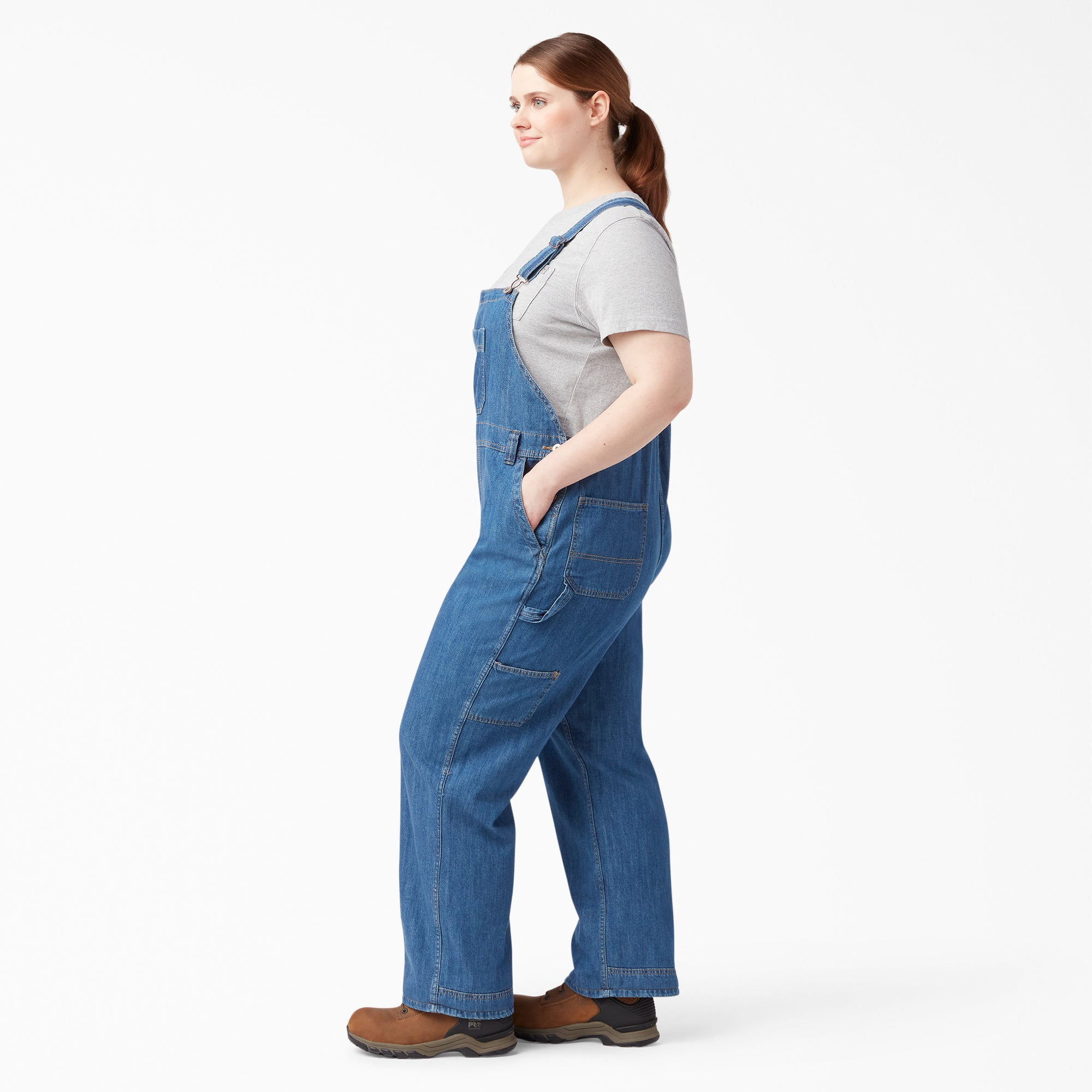 Women's Plus Relaxed Fit Bib Overalls - 图片 3