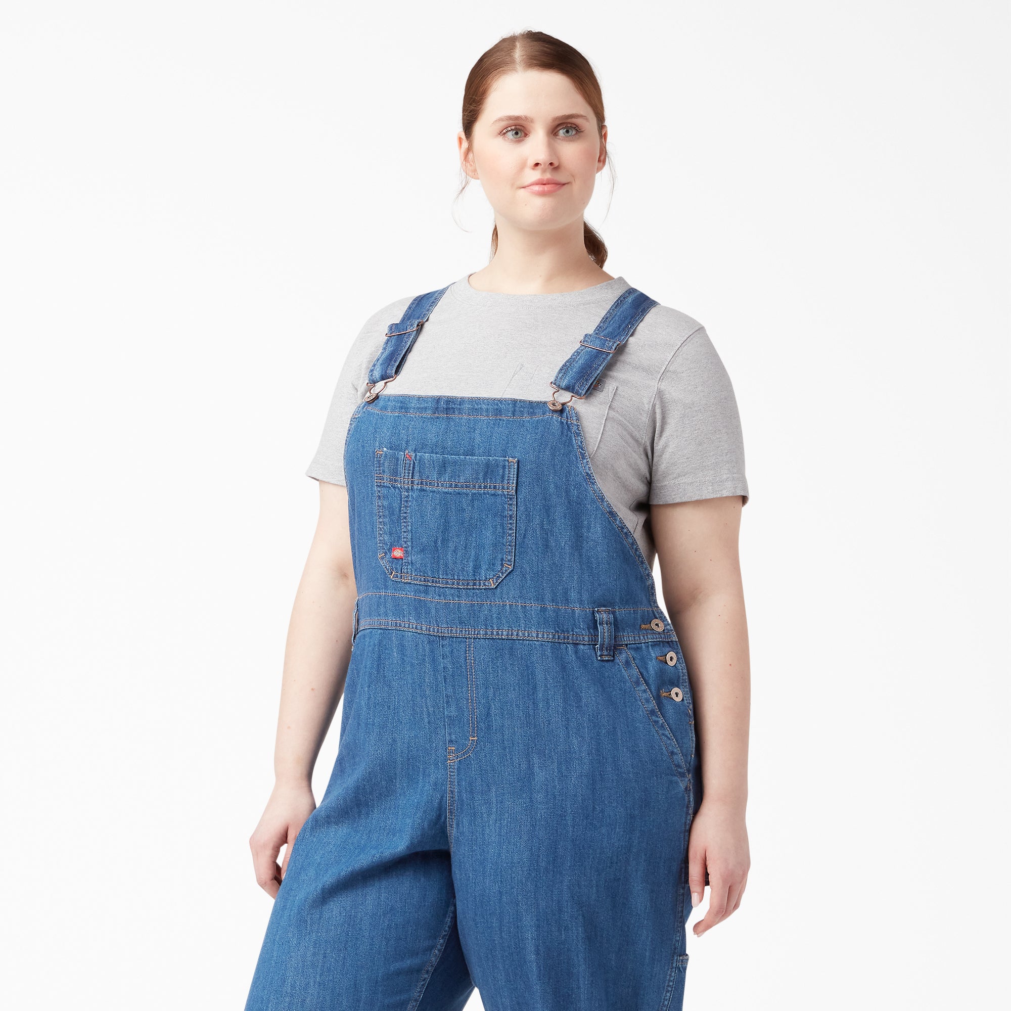 Women's Plus Relaxed Fit Bib Overalls - 图片 4
