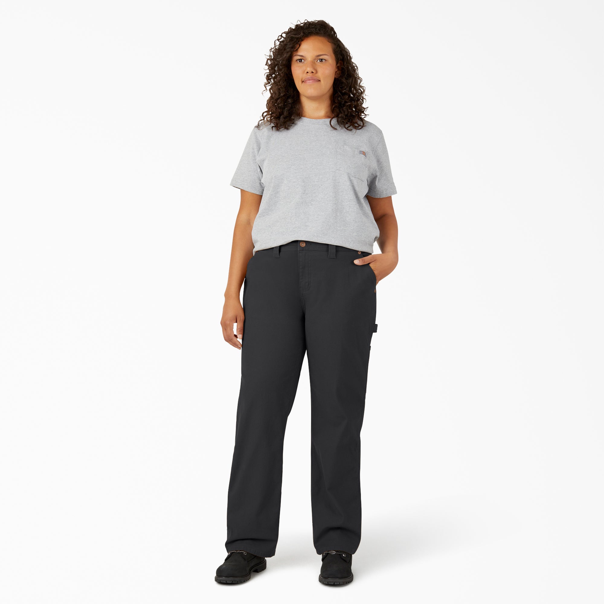 Women's Plus FLEX Relaxed Straight Fit Duck Carpenter Pants - 图片 5