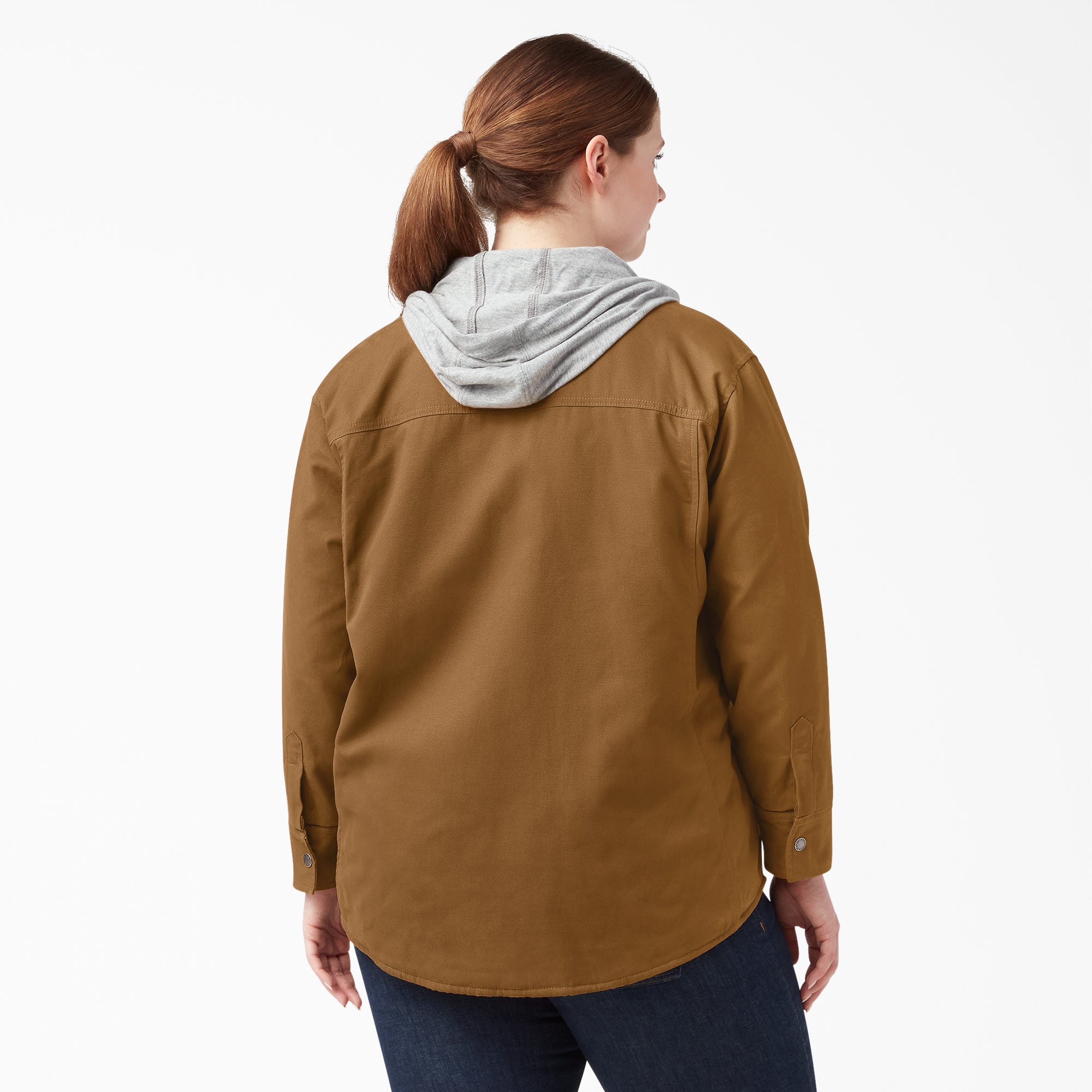 Women's Plus Duck Hooded Shirt Jacket - 图片 2