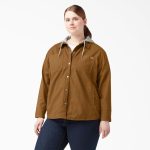 Women's Plus Duck Hooded Shirt Jacket
