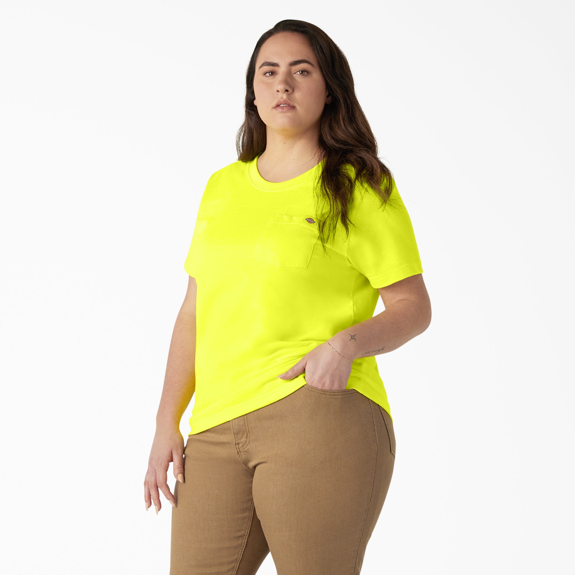 Women's Plus Heavyweight Short Sleeve Pocket T-Shirt - 图片 3