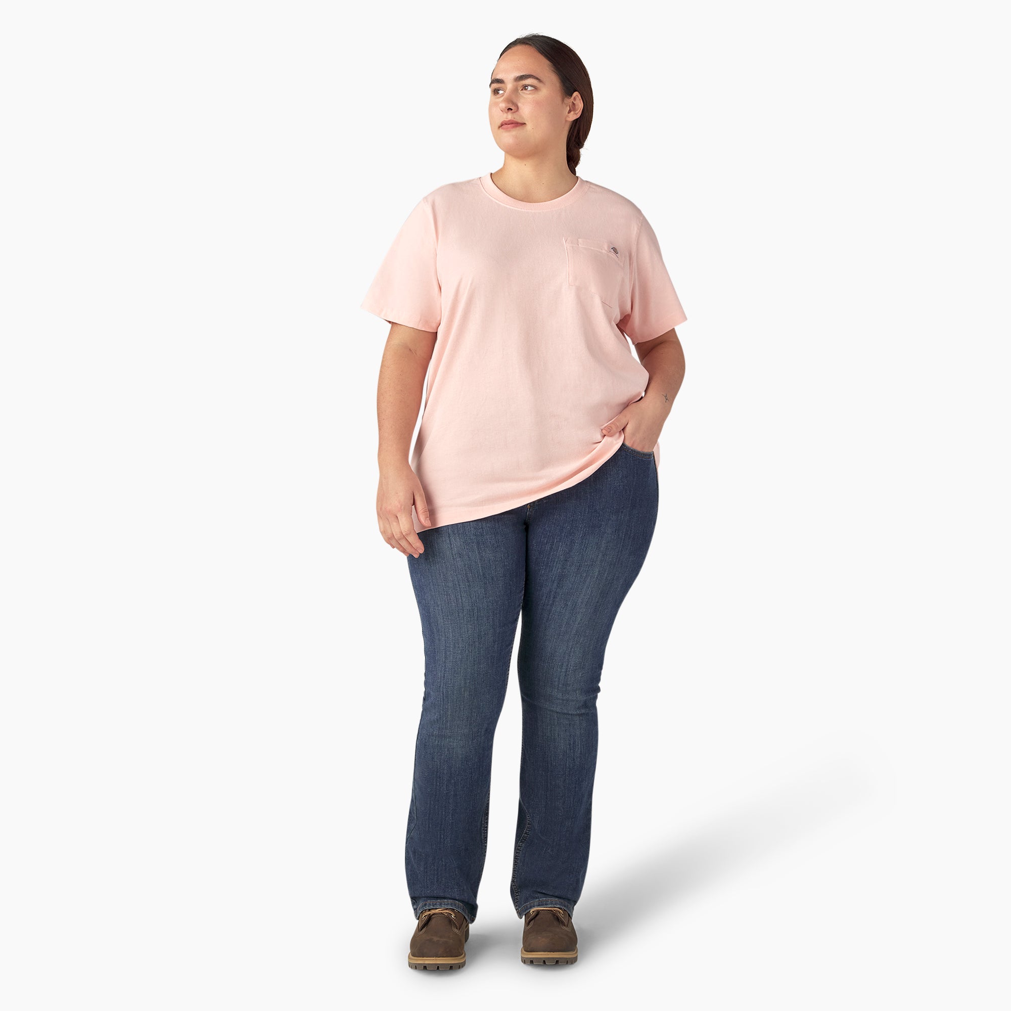 Women's Plus Heavyweight Short Sleeve Pocket T-Shirt - 图片 5