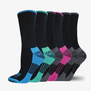 Women's Moisture Control Crew Socks. Size 6-9. 6-Pack