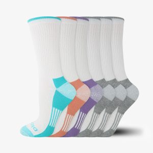 Women's Moisture Control Crew Socks. Size 6-9. 6-Pack