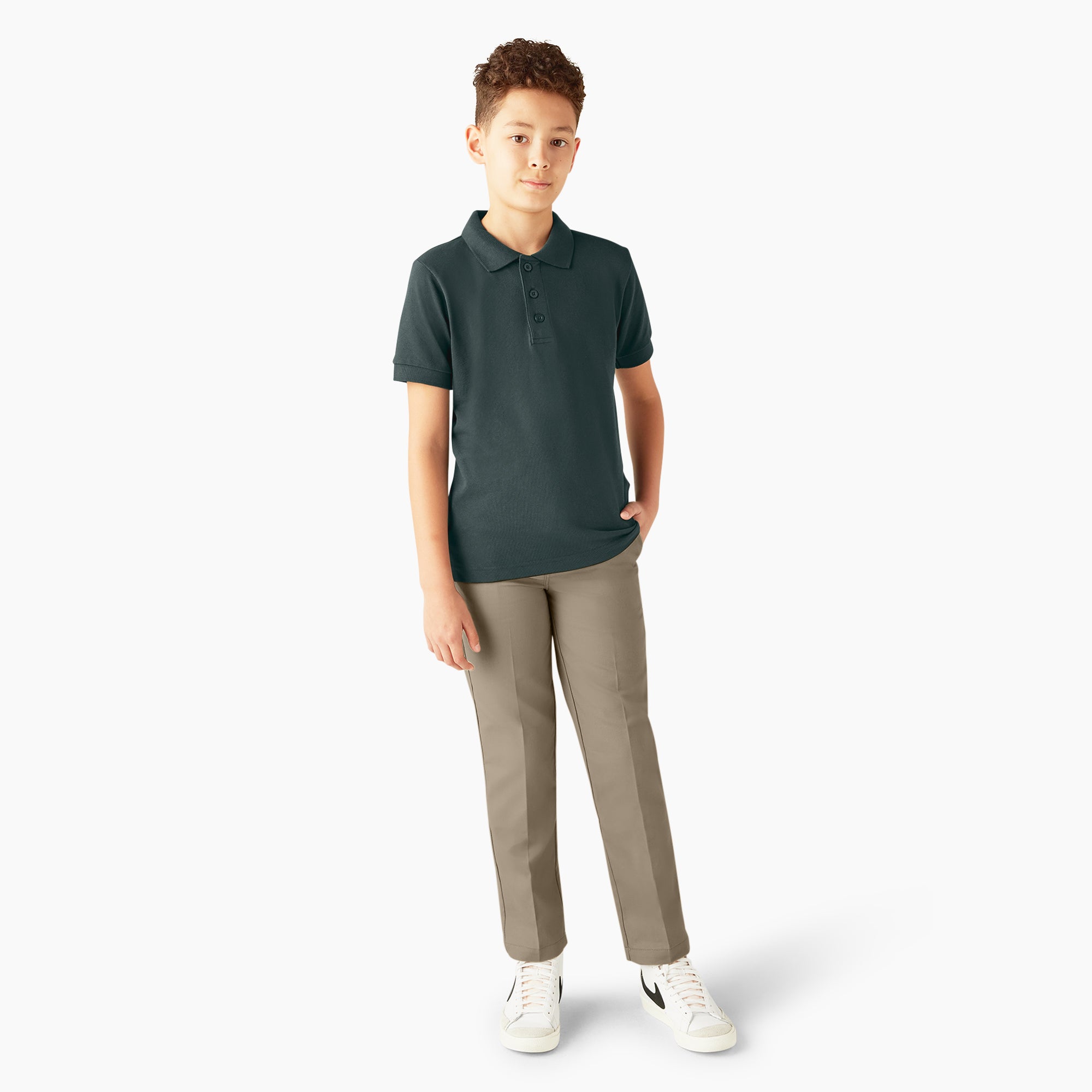 Kids' Piqu?? Short Sleeve Polo - 图片 4