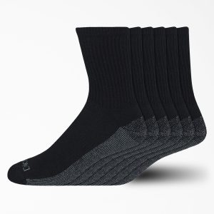 Moisture Control Mid-Crew Socks. Size 6-12. 6-Pack