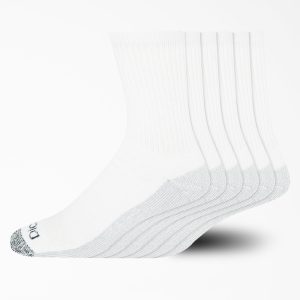 Moisture Control Mid-Crew Socks. Size 6-12. 6-Pack