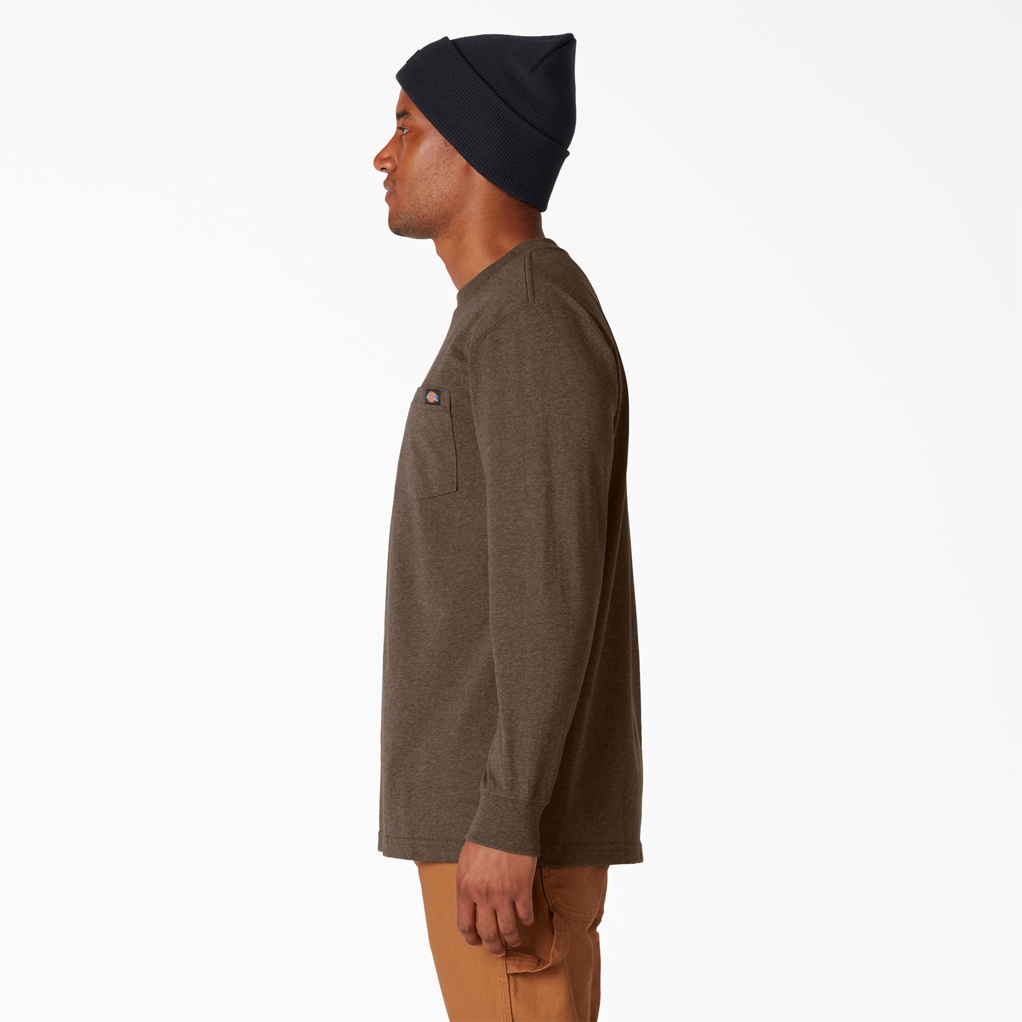 Heavyweight Heathered Long Sleeve Pocket T-Shirt - 图片 3