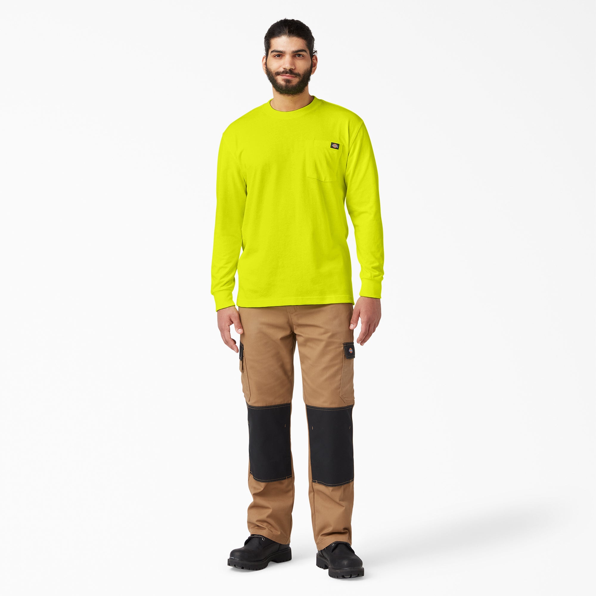 Heavyweight Neon Long Sleeve Pocket T-Shirt - 图片 4