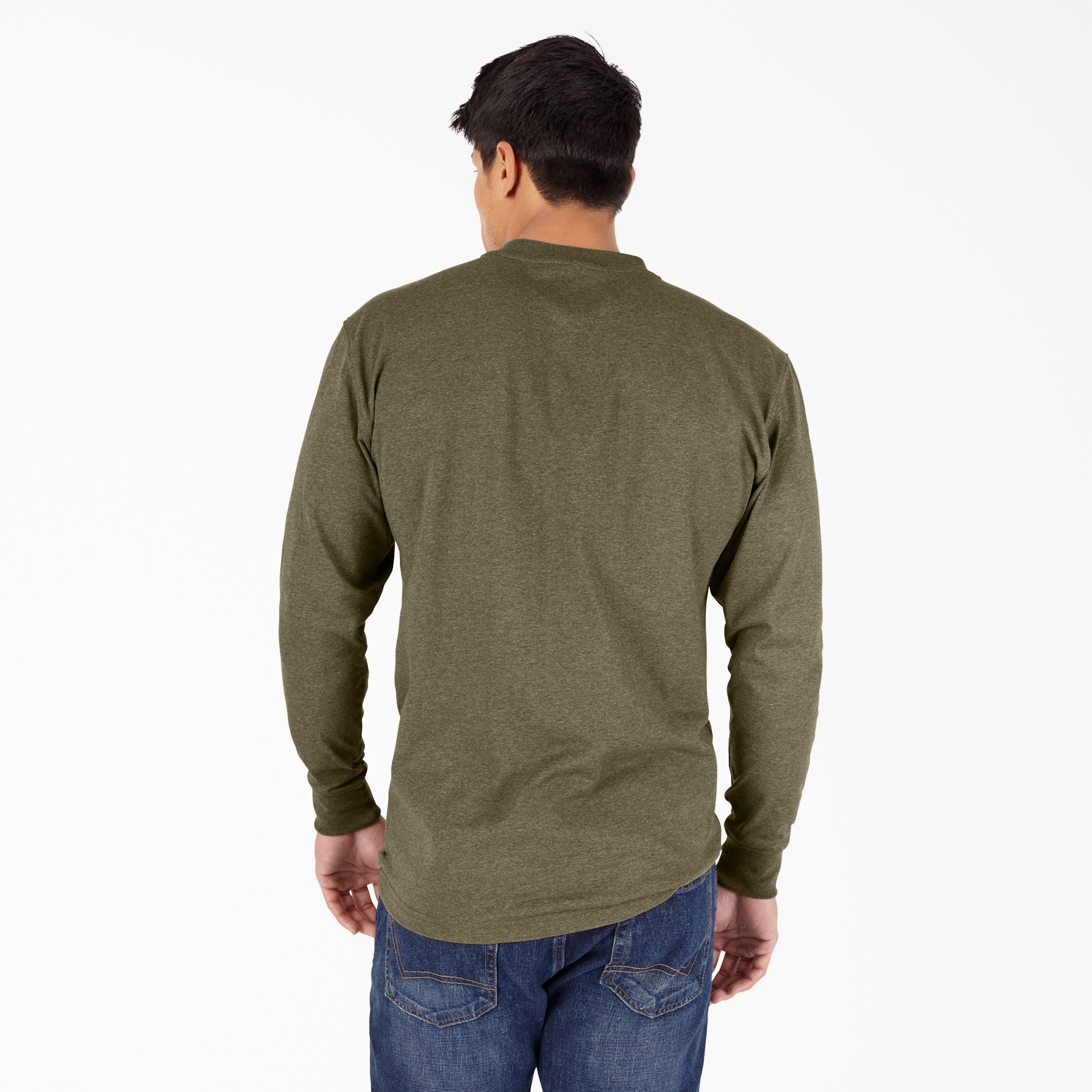 Heavyweight Heathered Long Sleeve Henley T-Shirt - 图片 2
