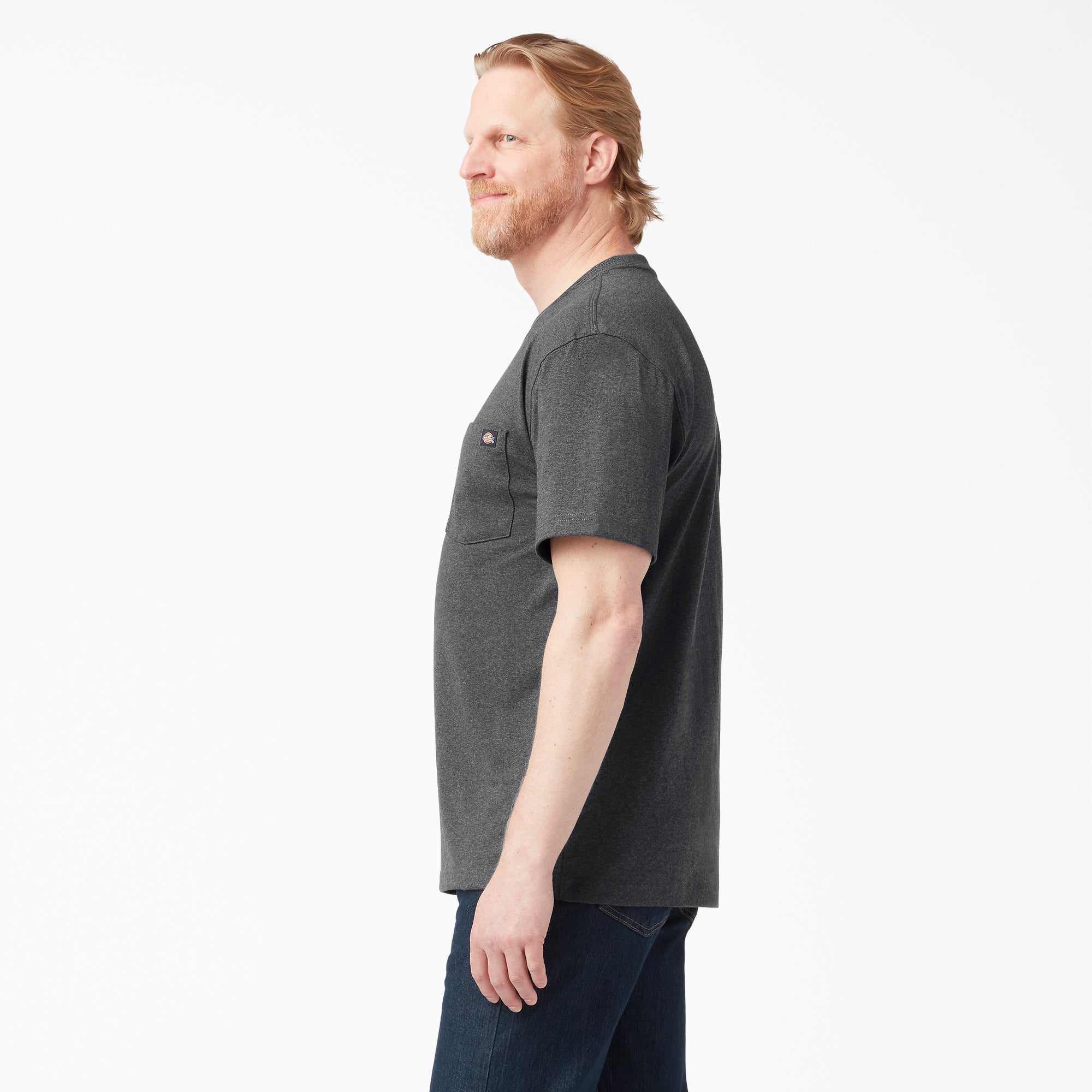Heavyweight Heathered Short Sleeve Pocket T-Shirt - 图片 3