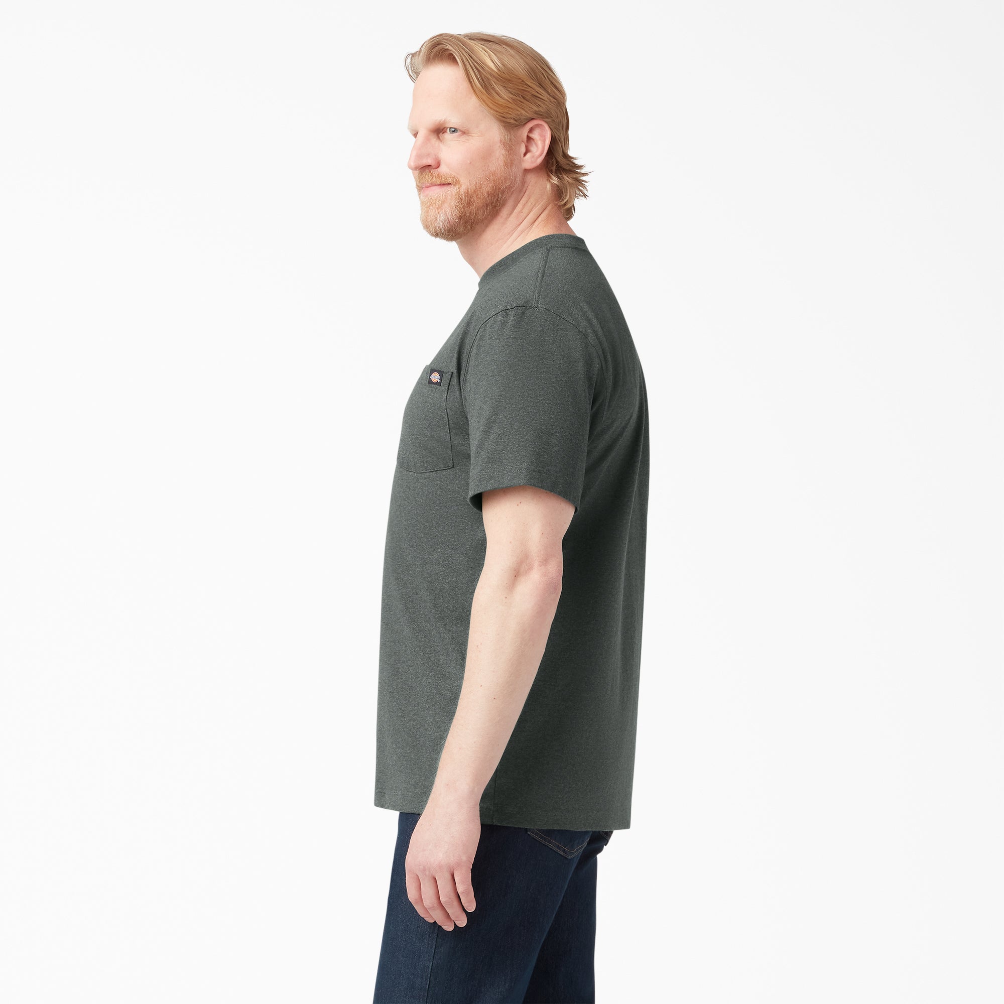 Heavyweight Heathered Short Sleeve Pocket T-Shirt - 图片 3