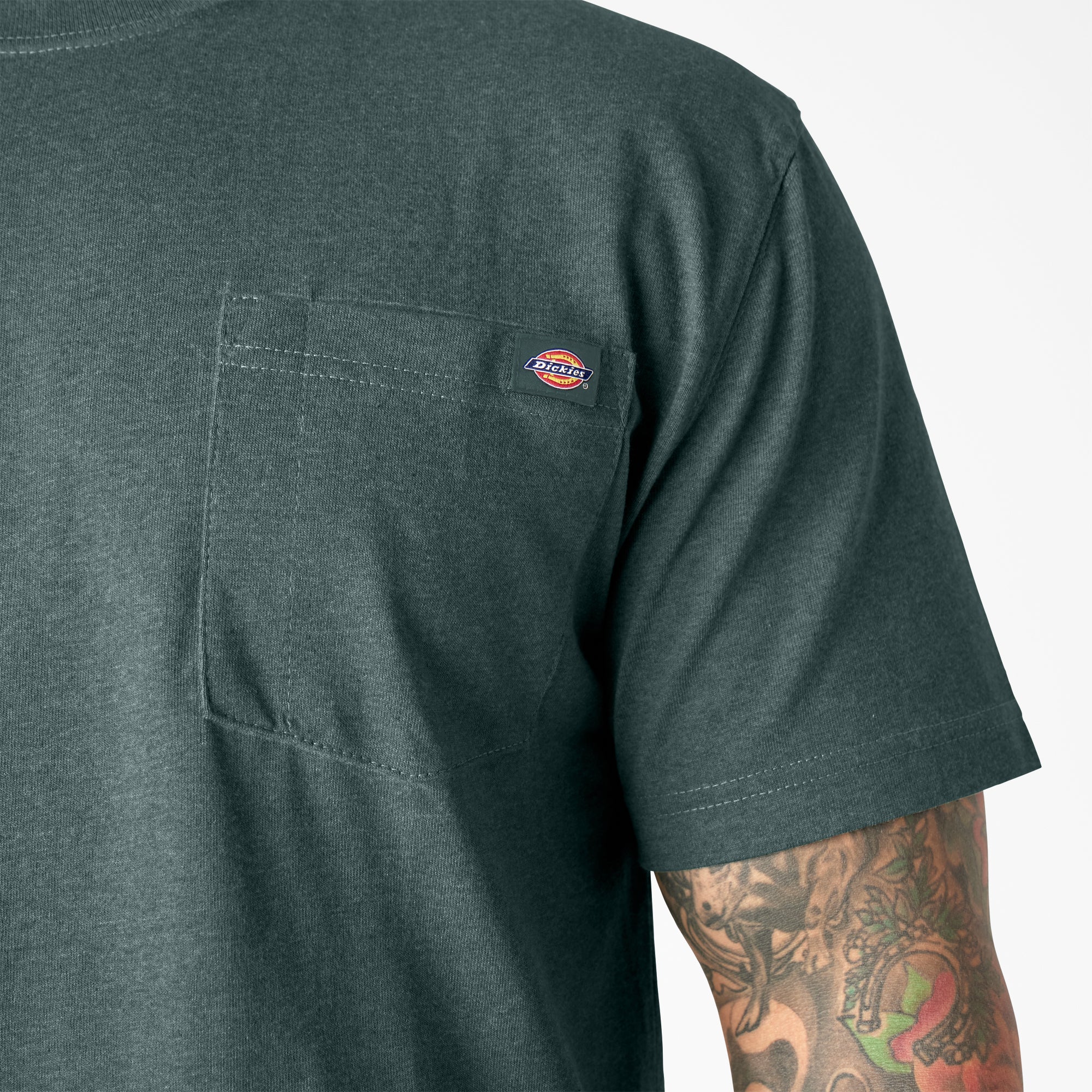 Heavyweight Heathered Short Sleeve Pocket T-Shirt - 图片 5