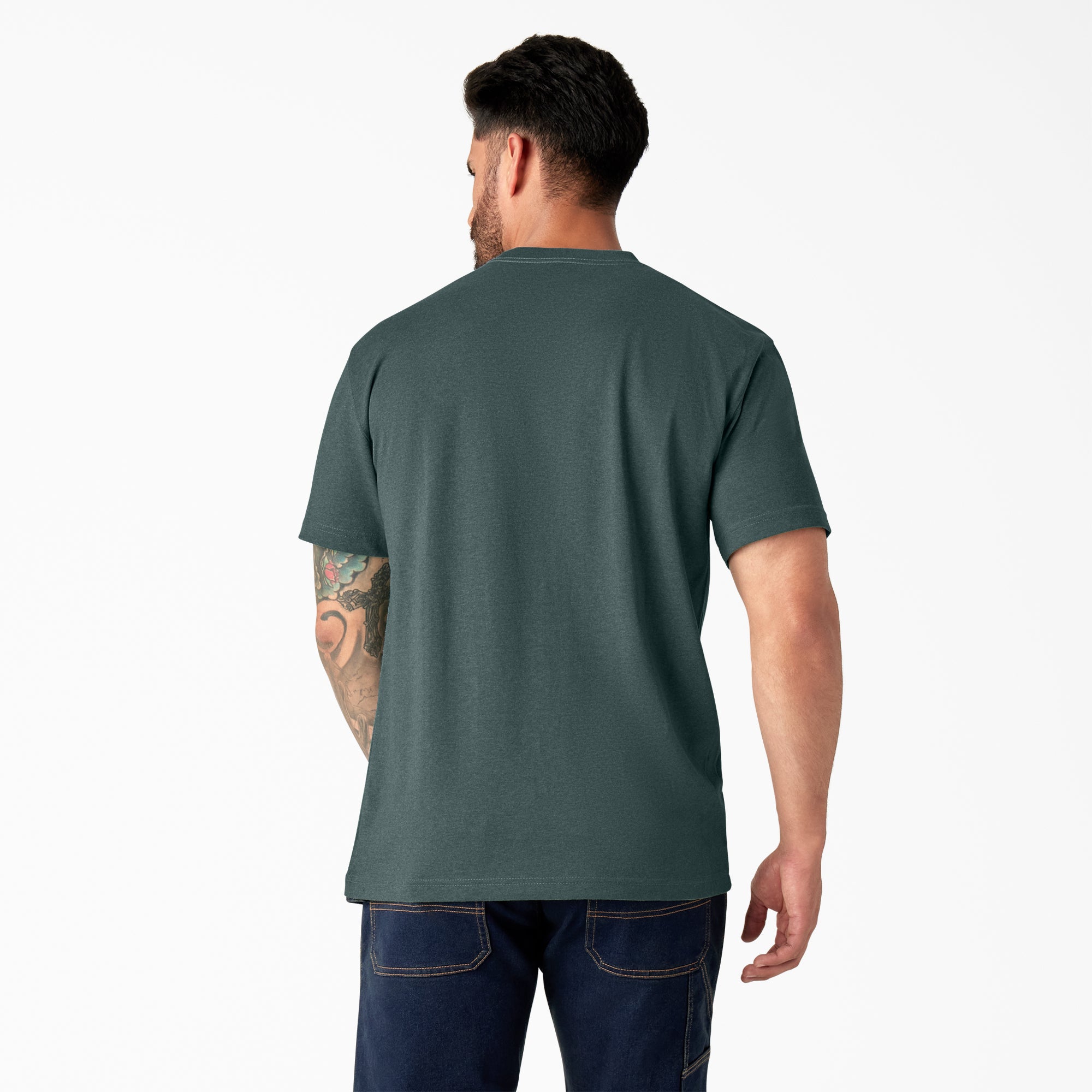 Heavyweight Heathered Short Sleeve Pocket T-Shirt - 图片 2